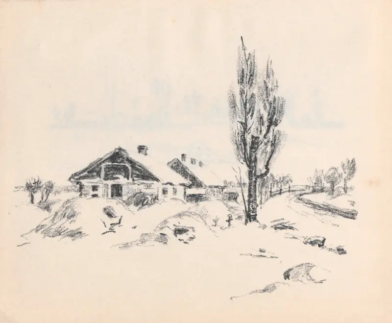 Snötäckt by (Brzozow) av Hermann Struck