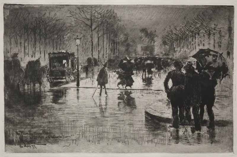Artists Returning from the Salon av Félix Hilaire Buhot