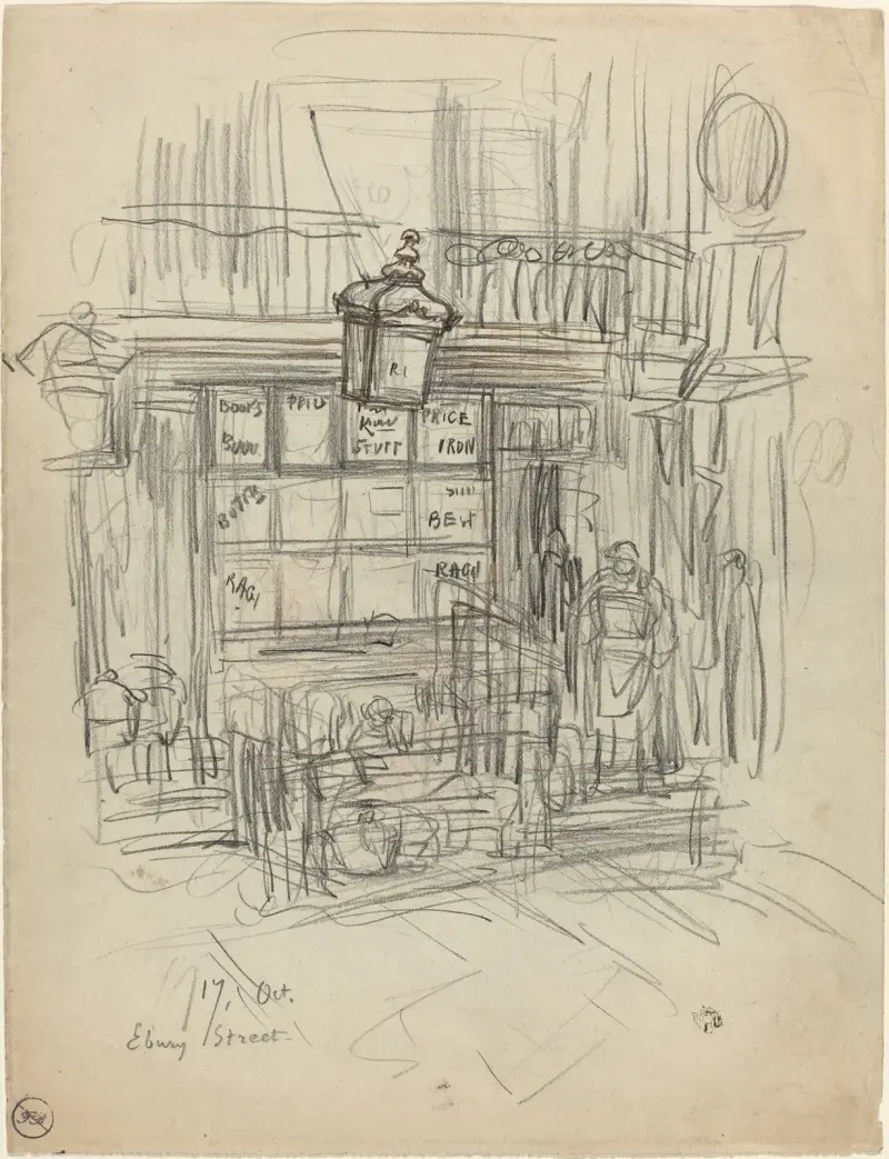 Ebury Street av Félix Hilaire Buhot