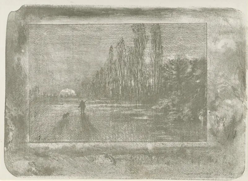 Le petit chasseur. Matinée d’automne av Félix Hilaire Buhot