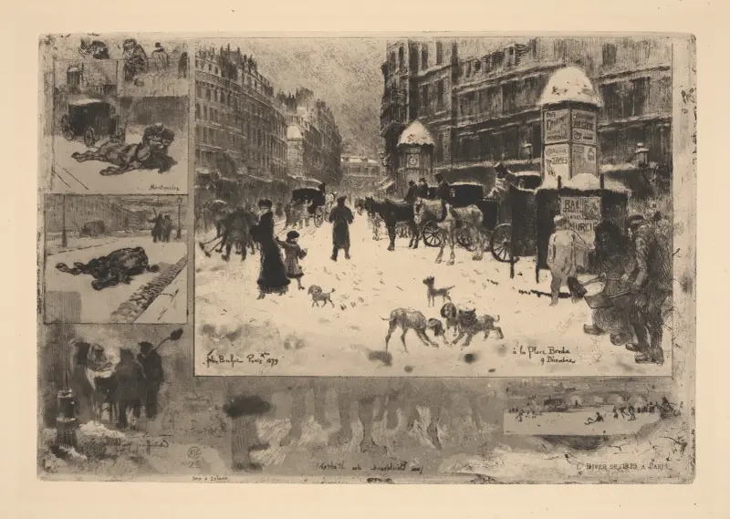 L’Hiver de 1879 a Paris(The Winter of 1879 in Paris) av Félix Hilaire Buhot