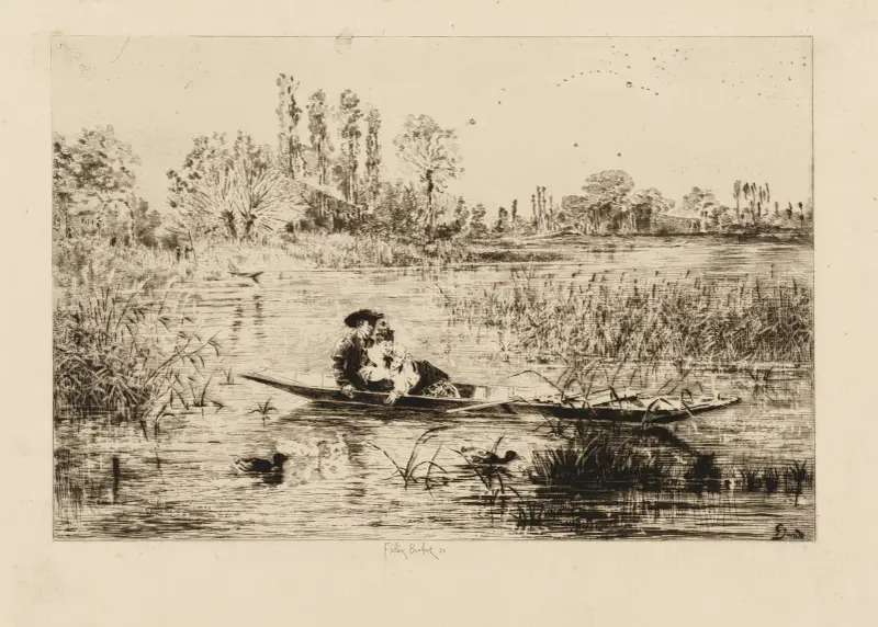 On the Thread of the Water av Félix Hilaire Buhot