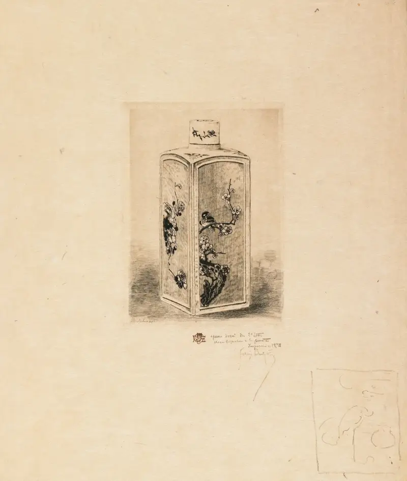 Porslinsteask, ur Japonisme av Félix Hilaire Buhot