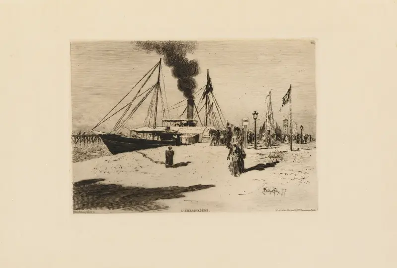 The Pier at Trouville av Félix Hilaire Buhot