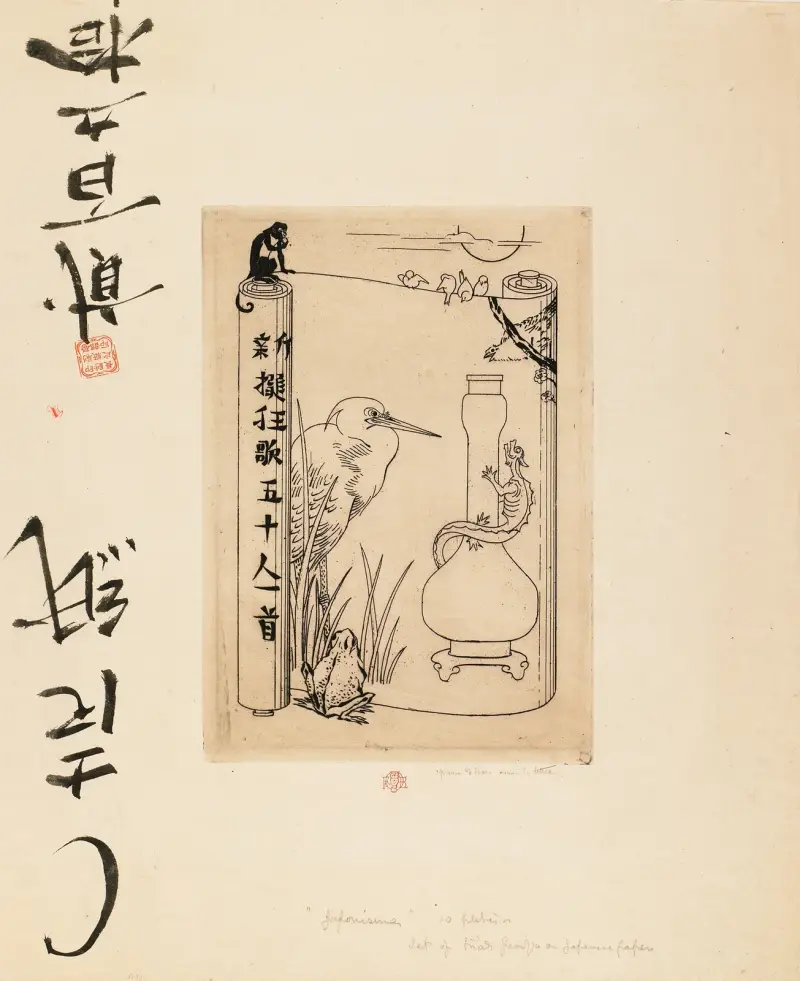 Titelsida för Japonisme av Félix Hilaire Buhot