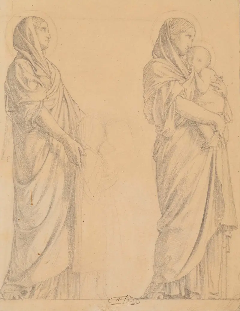 La procession des Saintes Femmes av Jean-Hippolyte Flandrin