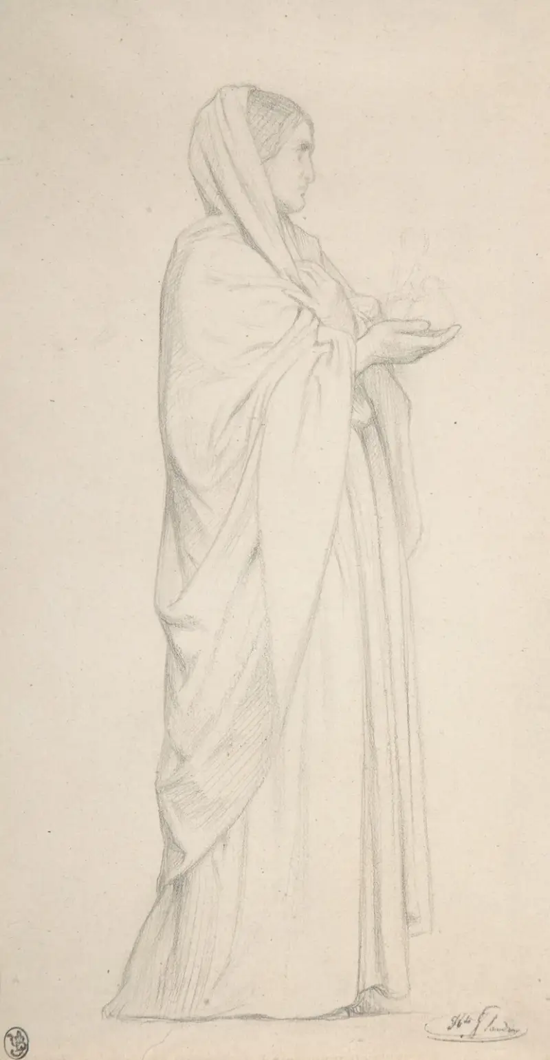Standing Female Saint av Jean-Hippolyte Flandrin