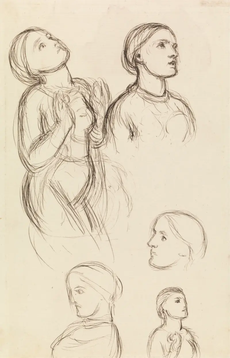 Studies of Edith Holman Hunt av William Holman Hunt