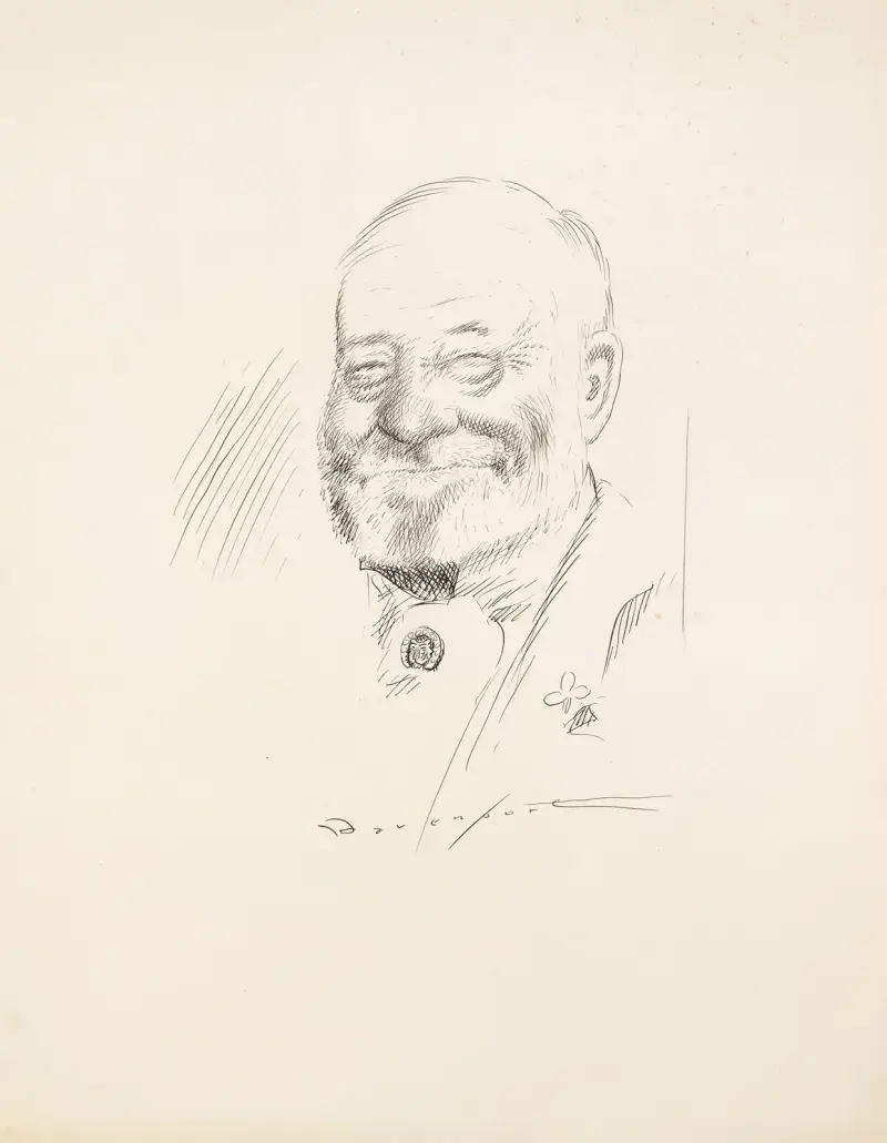 Ett leende mansansikte av Homer Davenport