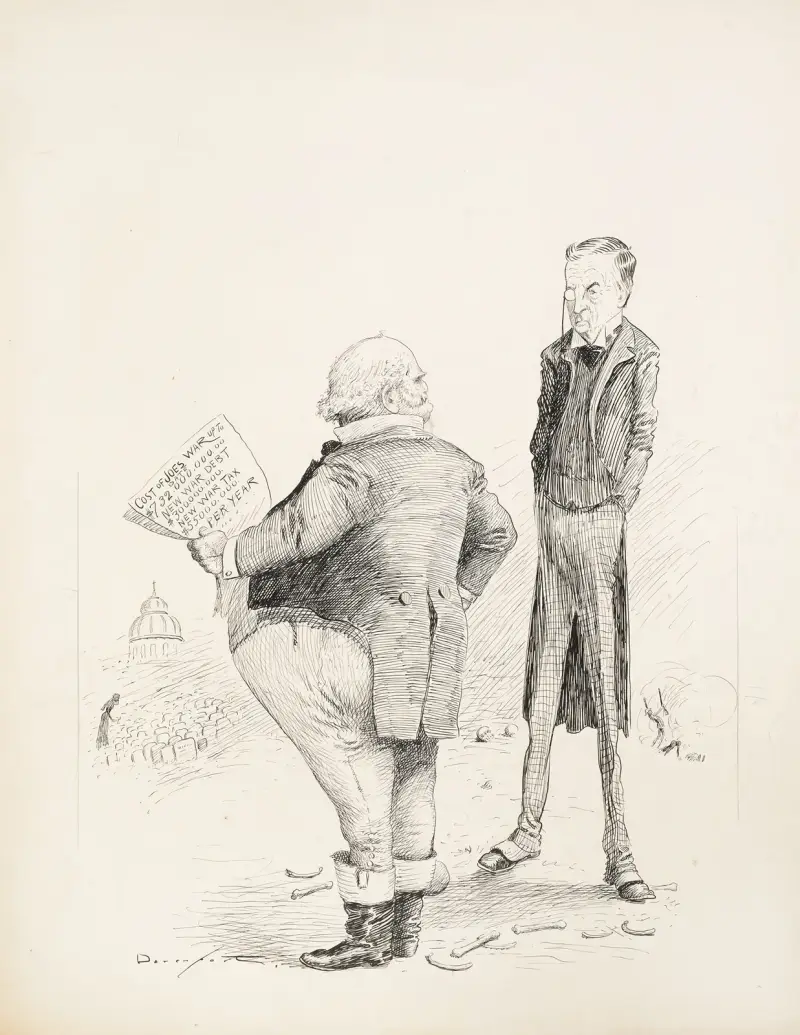 Joe Chamberlain’s War – it comes high but they must have it av Homer Davenport