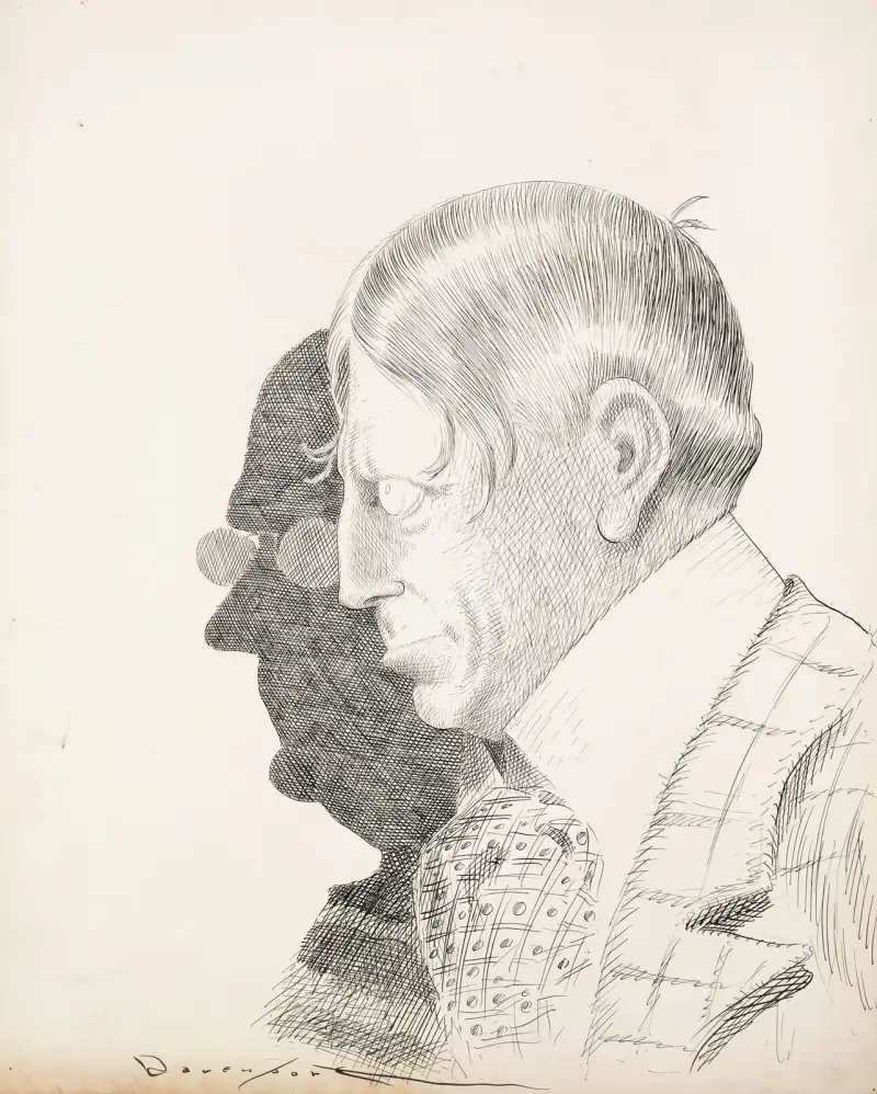 William Randolph Hearst i silhuett, med skuggan av en annan man med glasögon bakom sig av Homer Davenport