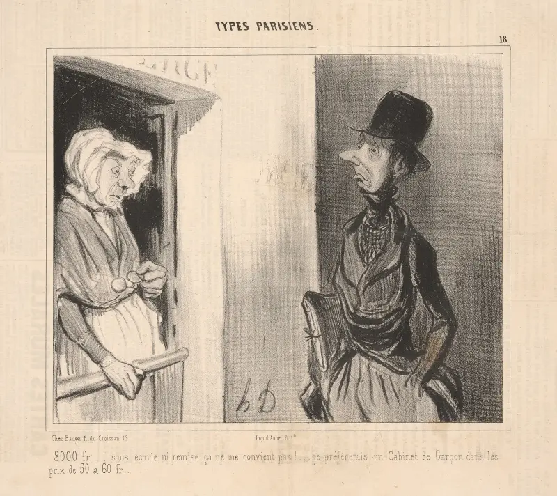 2000fr . . . . Without stables or remission, it does not suit me! I preferred a cabinet of boys costing from 50 to 60 francs av Honoré Daumier