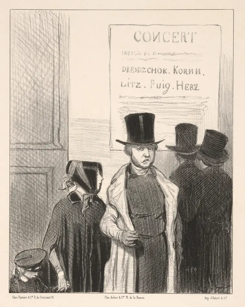En konsertannons för tio francs! ... Skrik ut det! av Honoré Daumier