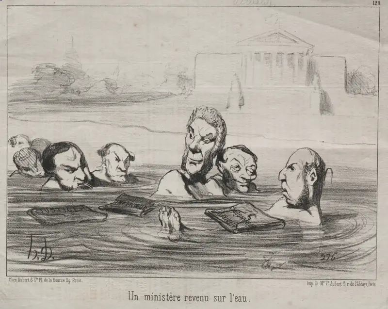 A minister back in the water av Honoré Daumier