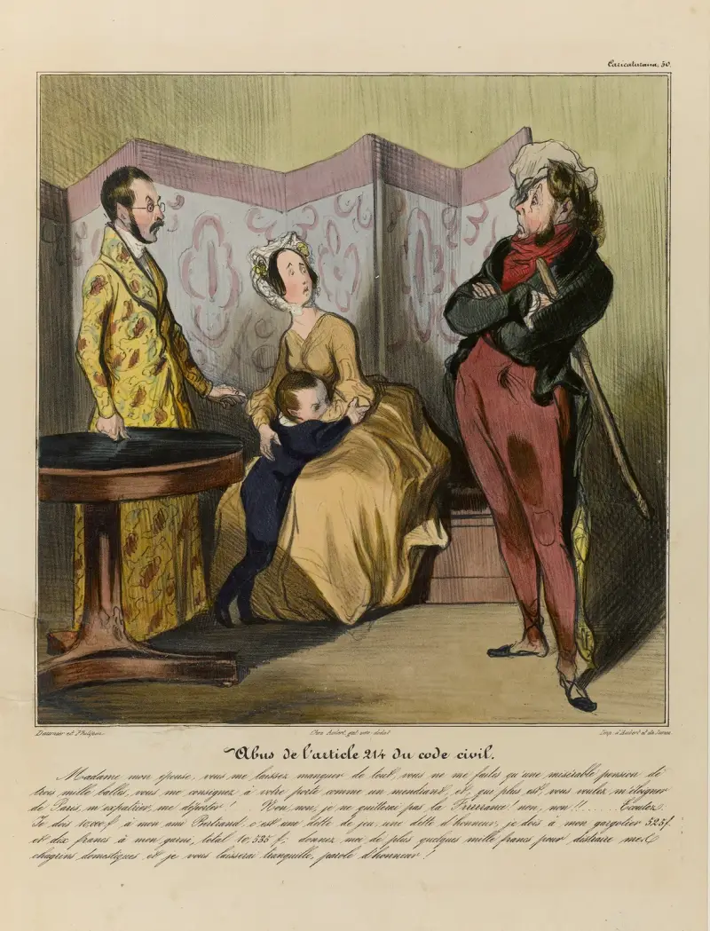 Missbruk av artikel 214 i civillagen av Honoré Daumier