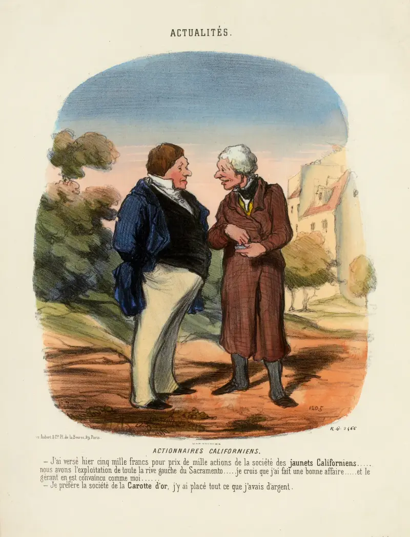Actualités n°197 Actionnaires Californiens. – J’ai versé hier cinq mille francs pour prix av Honoré Daumier