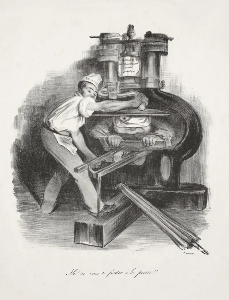 Ah! du vill gnugga dig mot pressen!! av Honoré Daumier