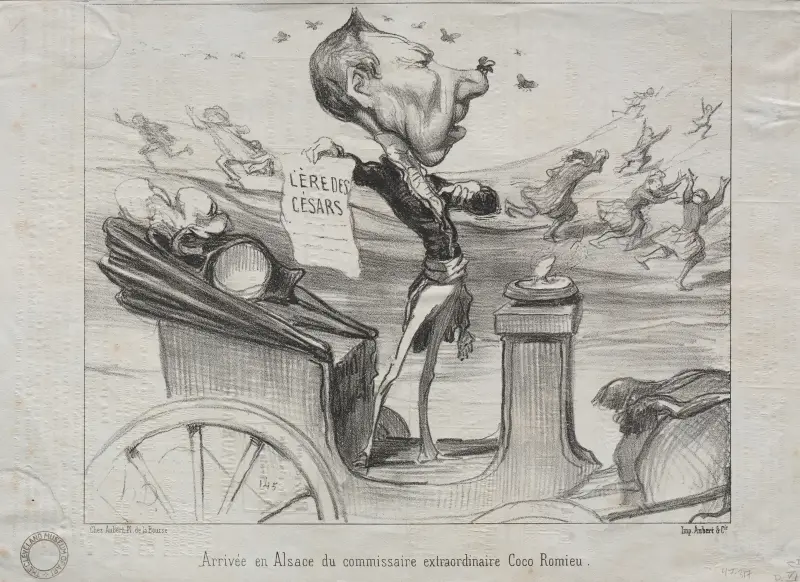 Ankomst till Alsace av den enastående kommissionären Coco Romieu av Honoré Daumier