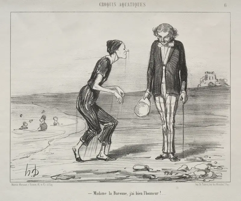Baroness, it is my honor!… av Honoré Daumier