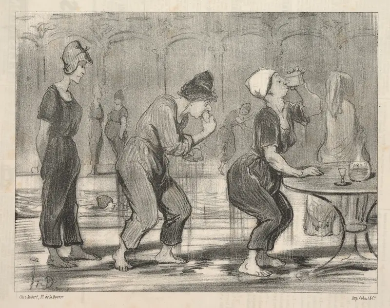 Badare, mellan dyk av Honoré Daumier