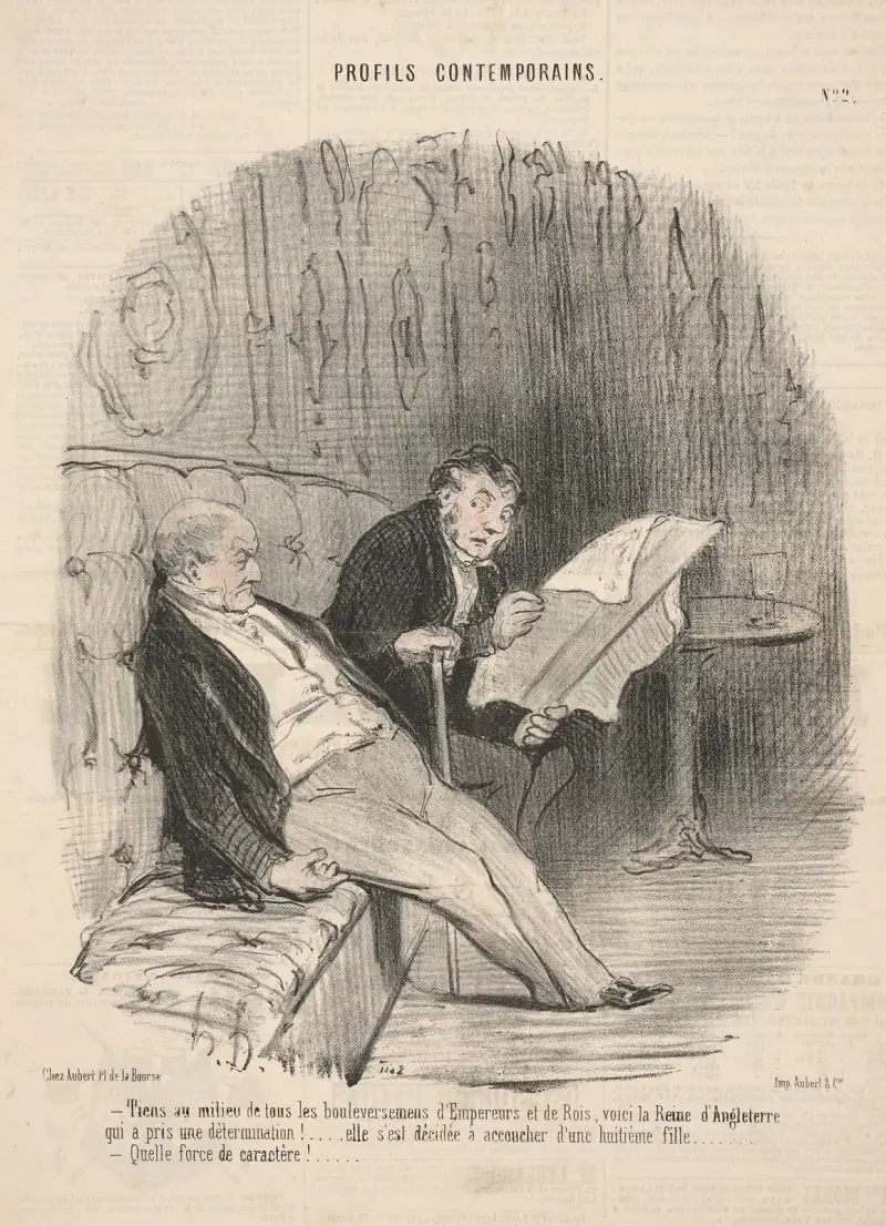 Behold in the middle of the overthrow of emperors and kings, here . . . Daughter. What a strong character! av Honoré Daumier