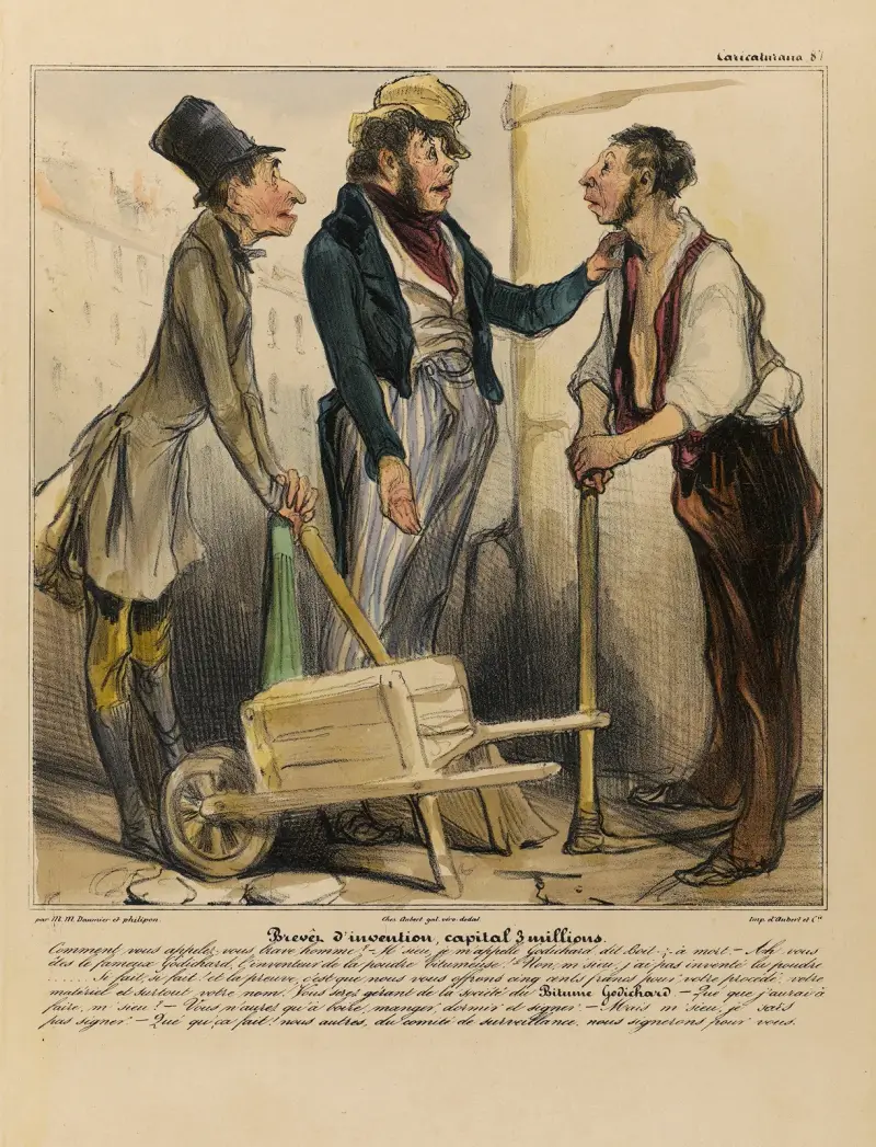 Uppfiningspatentet, kapital 3 miljoner av Honoré Daumier