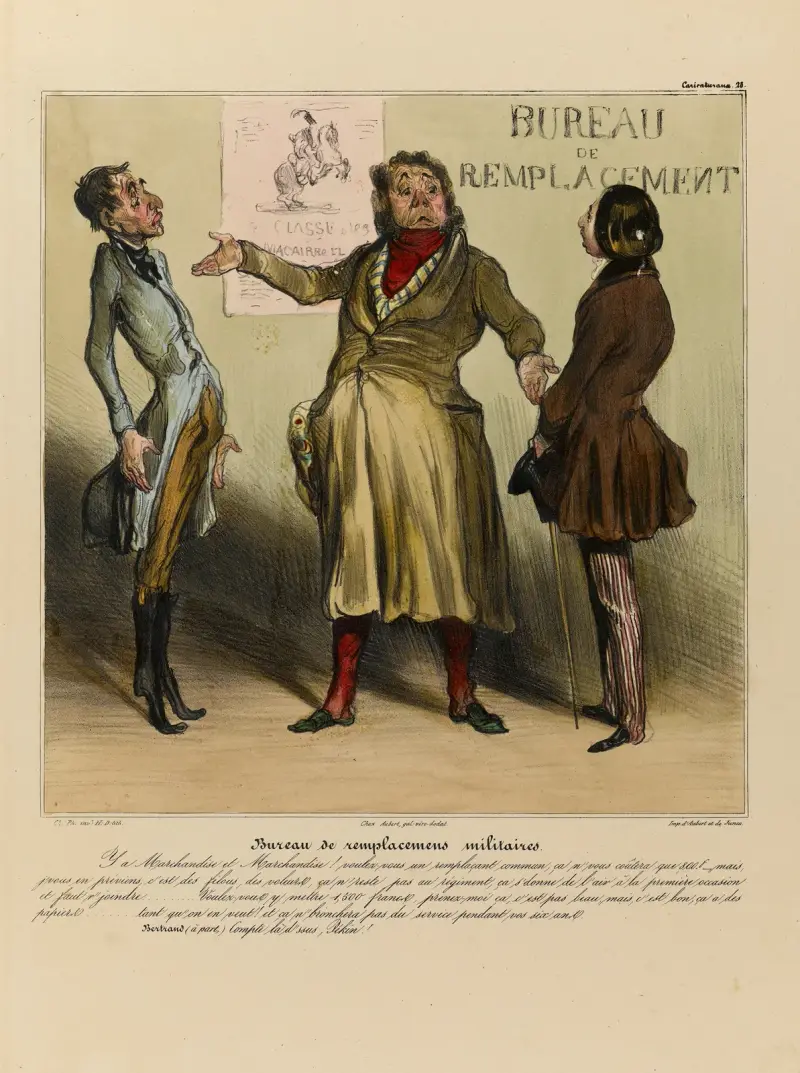 Militära ersättningsbyråer av Honoré Daumier