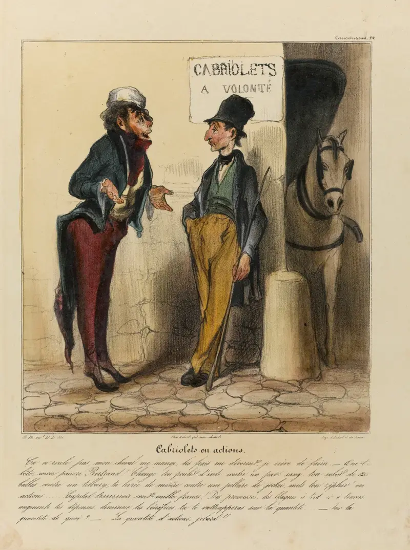 Cabriolets en actions von Honoré Daumier
