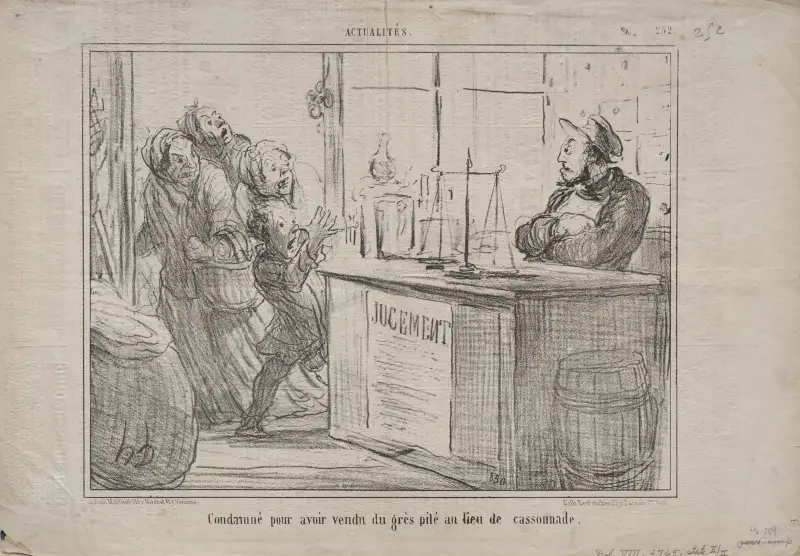 Dömd för att ha sålt krossad sandsten i stället för farinsocker av Honoré Daumier