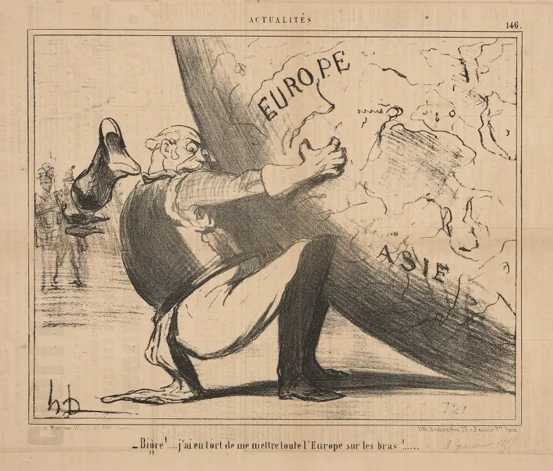 Förbaskat! ... Jag har haft fel som lagt hela Europa på mina armar! av Honoré Daumier