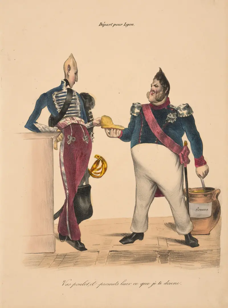 Avresa till Lyon. Far, älskling, och lova dem vad jag ger dig av Honoré Daumier