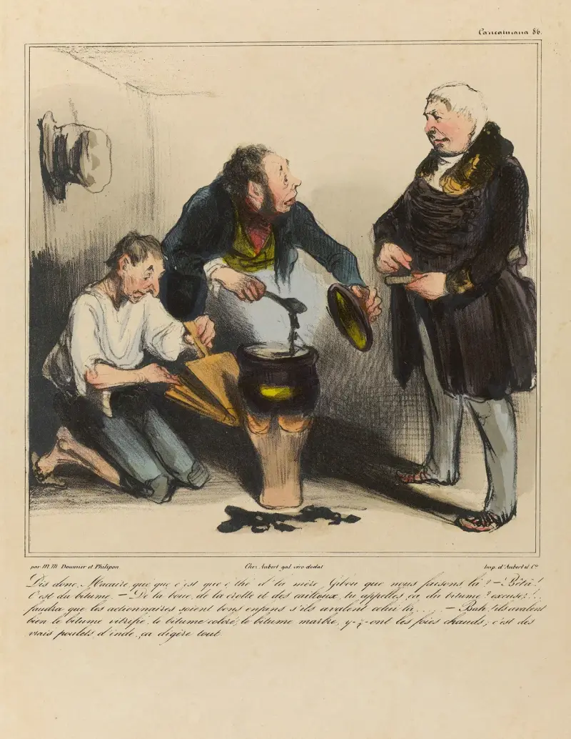 Dis donc Macaire, que que c’est que c’thé d’la mère Gibou que nous faisons là av Honoré Daumier