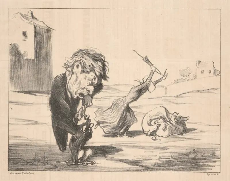 Disciples de Mr. Cobden dans l’exercice de leurs pacifiques fonctions. av Honoré Daumier