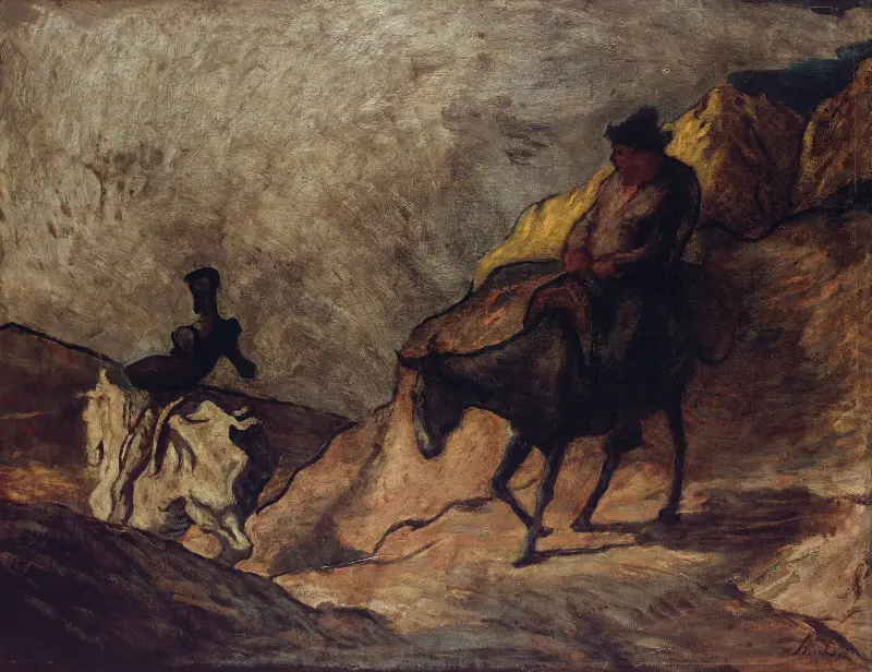 Don Quijote och Sancho Panza av Honoré Daumier