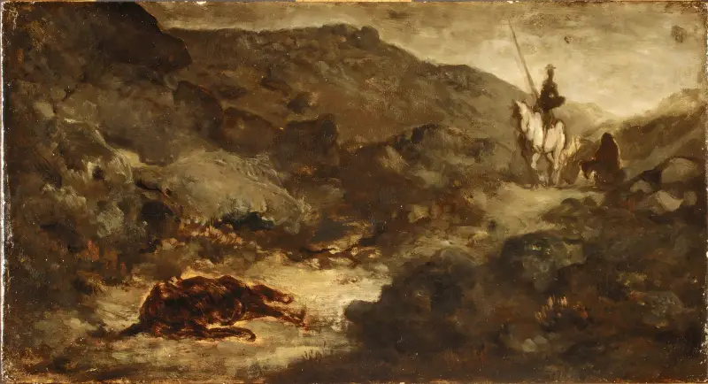 Don Quijote och den döda mulan av Honoré Daumier