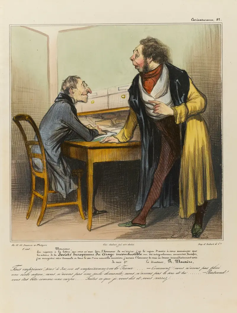 Schreib, mein Herr, in Beantwortung des Briefes, den Sie mir die Ehre erwiesen haben, mir zu schreiben, bedaure ich, Ihnen mitteilen zu müssen von Honoré Daumier
