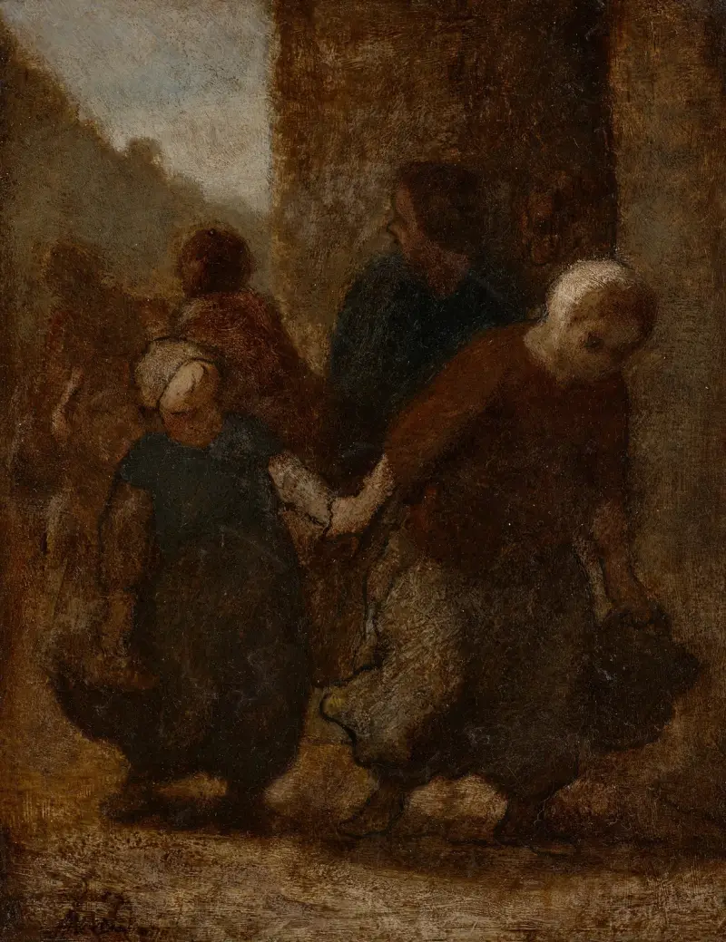 Barn som springer (Skolgången) av Honoré Daumier