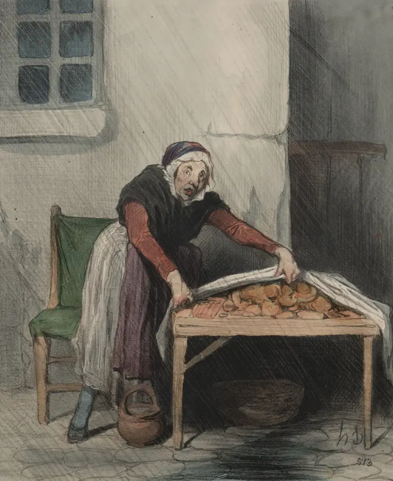 Den som bränt sig fruktar kallt vatten av Honoré Daumier