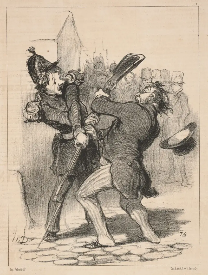 Przyjaciele pokoju – wynik mowy Coquerela, Honoré Daumier