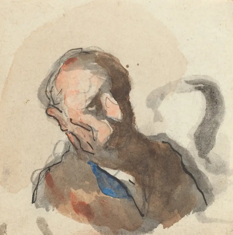 Huvud av en man VI av Honoré Daumier