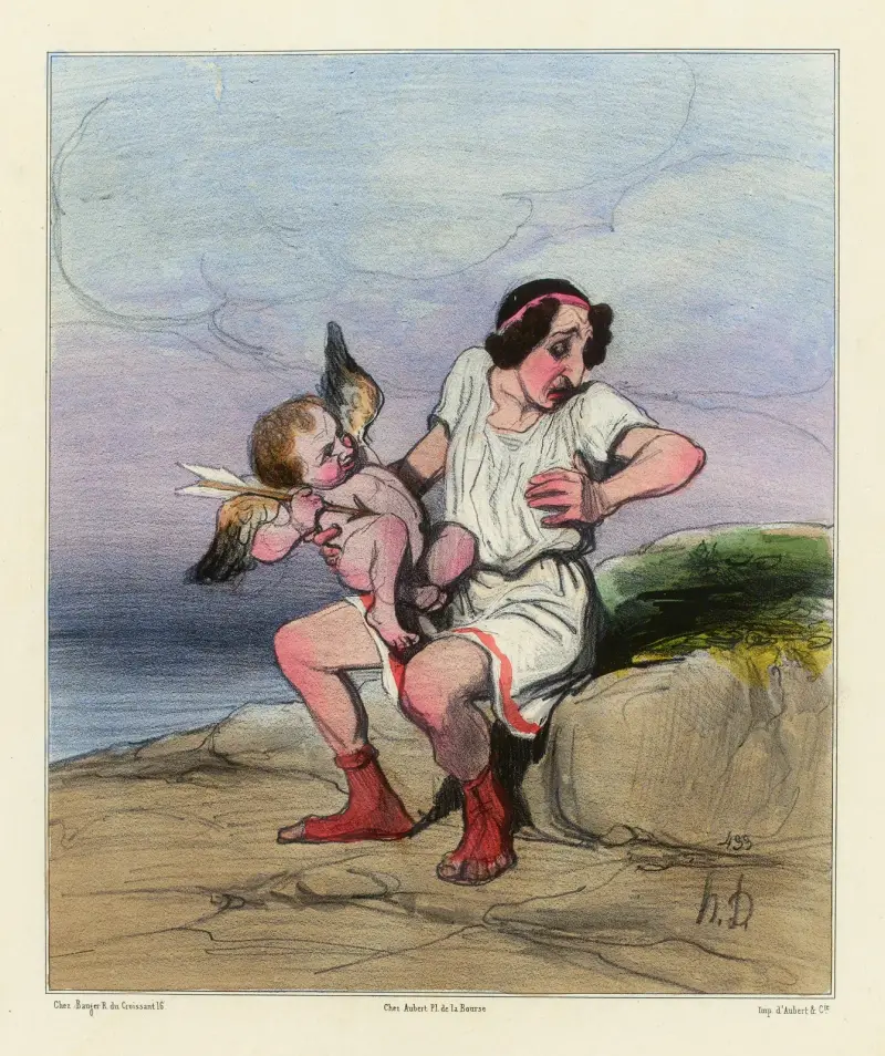 Hippolyte lardé par Cupidon av Honoré Daumier