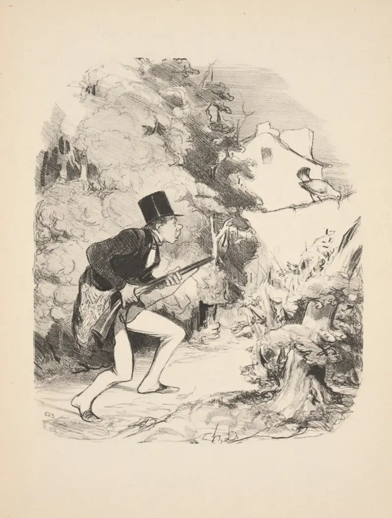 Jagd und Fischfang Pl. 04 von Honoré Daumier