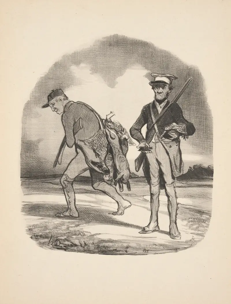 Hunting and fishing Pl.06 av Honoré Daumier