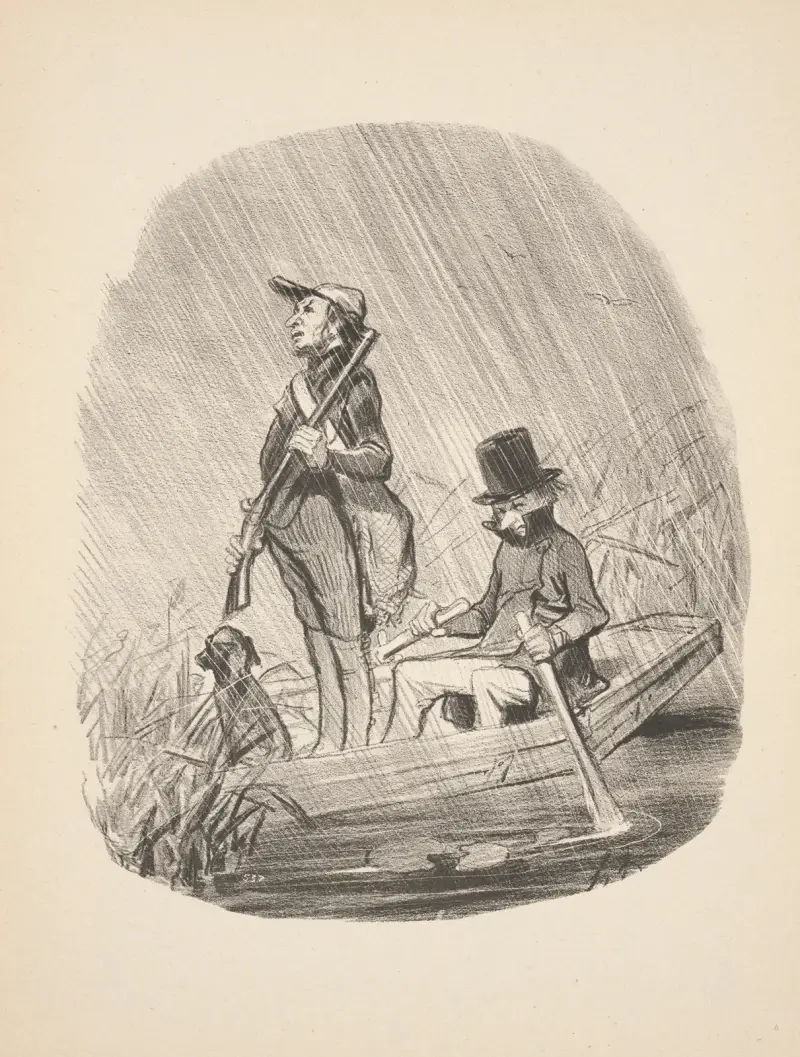 Hunting and fishing Pl.08 av Honoré Daumier