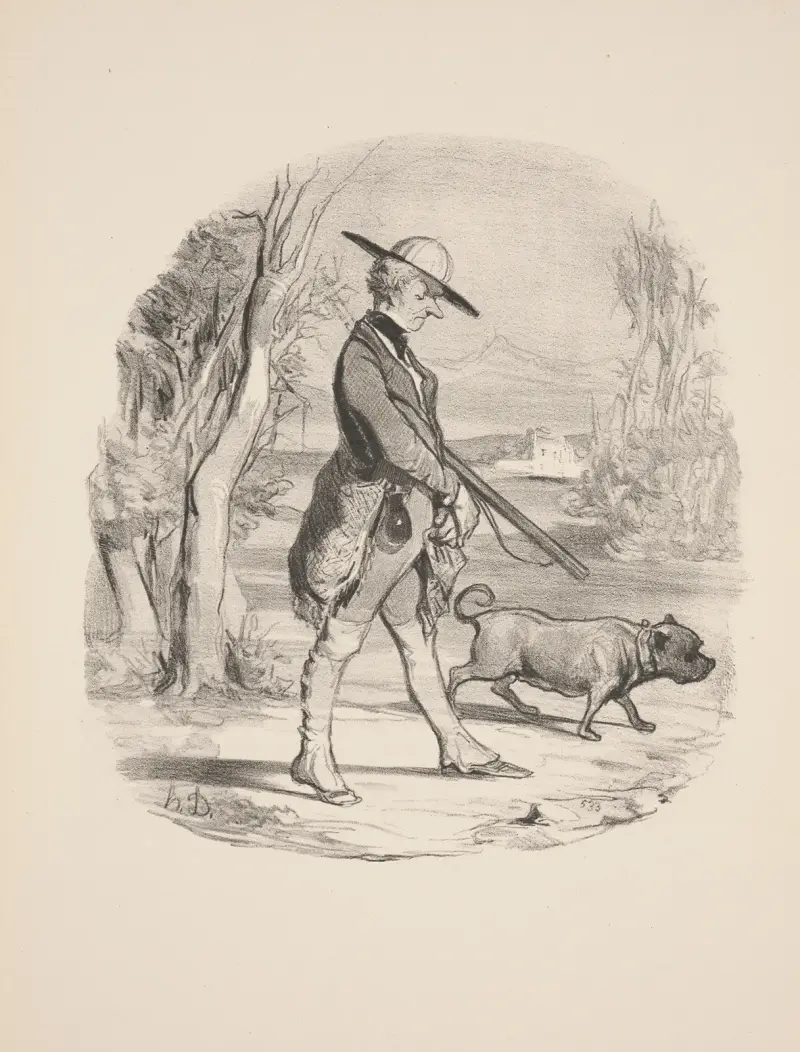 Hunting and fishing Pl.09 av Honoré Daumier