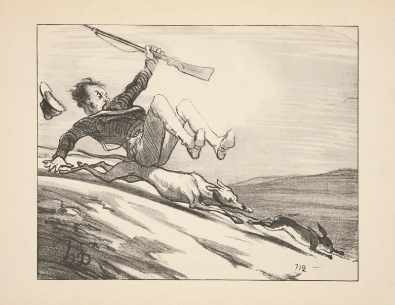 Hunting and fishing Pl.12 av Honoré Daumier