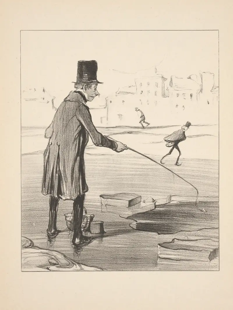 Jakt och fiske, plansch 20 av Honoré Daumier