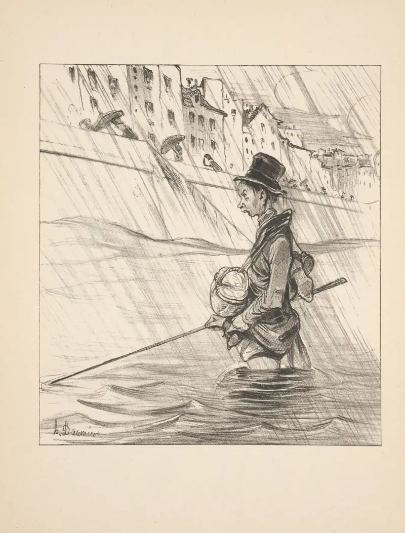 Hunting and fishing Pl.21 av Honoré Daumier