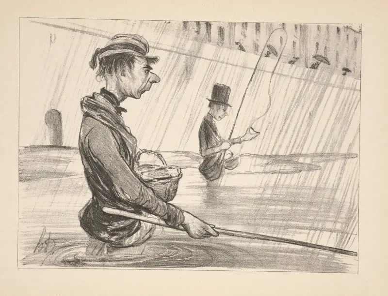 Jagd und Fischerei, Taf. 22 von Honoré Daumier