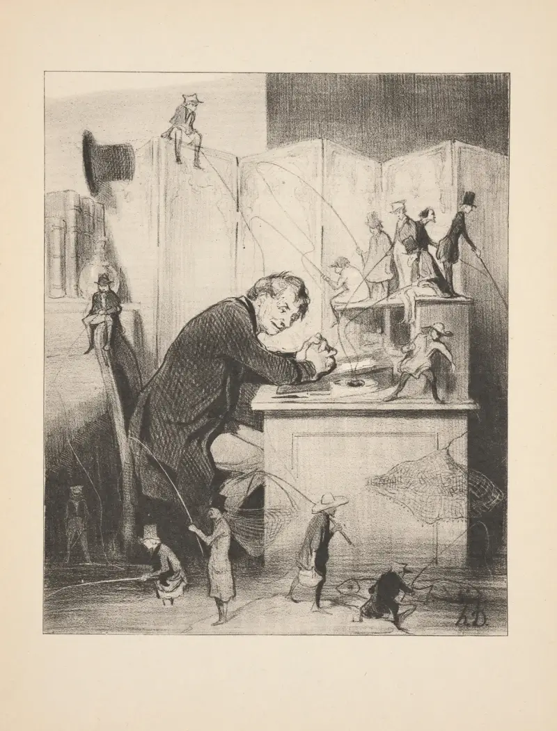 Hunting and fishing Pl.24 av Honoré Daumier